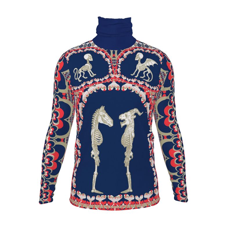 Three Piece Co-ord Set in Bona Bones Blue - Slim Fit Roll Neck in Bona Bones Blue