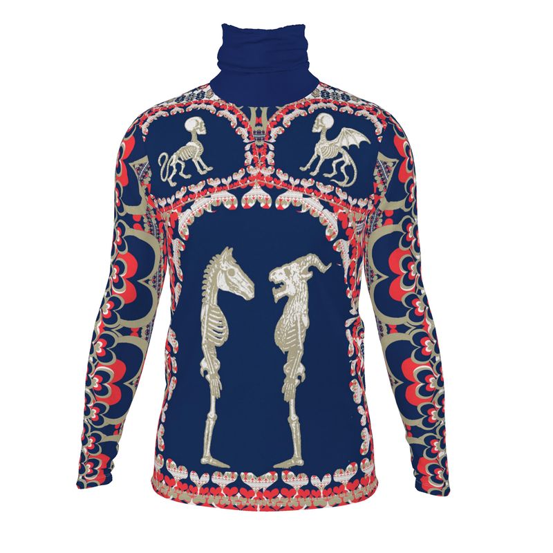Three Piece Co-ord Set in Bona Bones Blue - Slim Fit Roll Neck in Bona Bones Blue