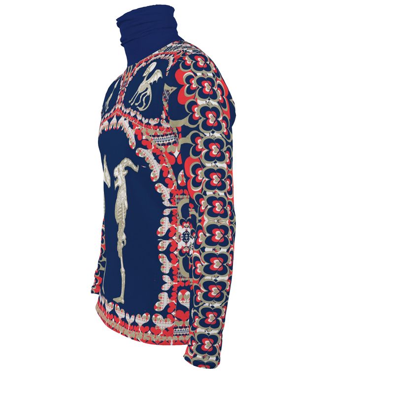 Three Piece Co-ord Set in Bona Bones Blue - Slim Fit Roll Neck in Bona Bones Blue