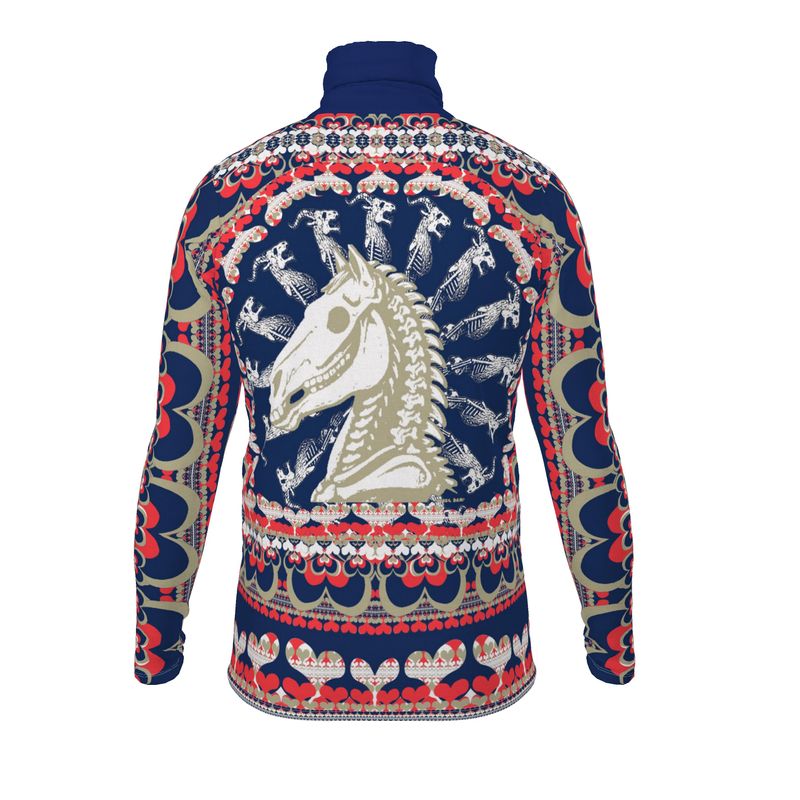 Slim Fit Roll Neck in Bona Bones Blue