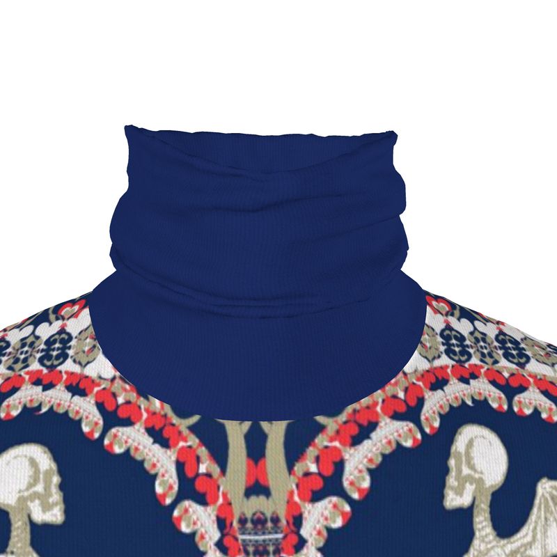 Slim Fit Roll Neck in Bona Bones Blue