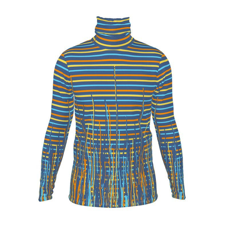 Roll Neck Co-ord Set in Dripping Stripes Vivid - Slim Fit Roll Neck in Dripping Stripes Vivid