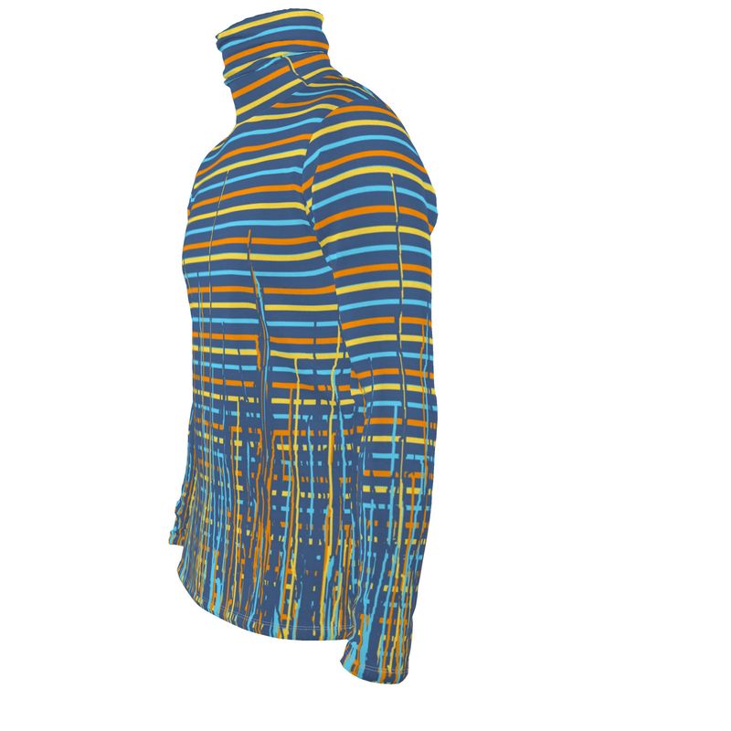 Roll Neck Co-ord Set in Dripping Stripes Vivid - Slim Fit Roll Neck in Dripping Stripes Vivid