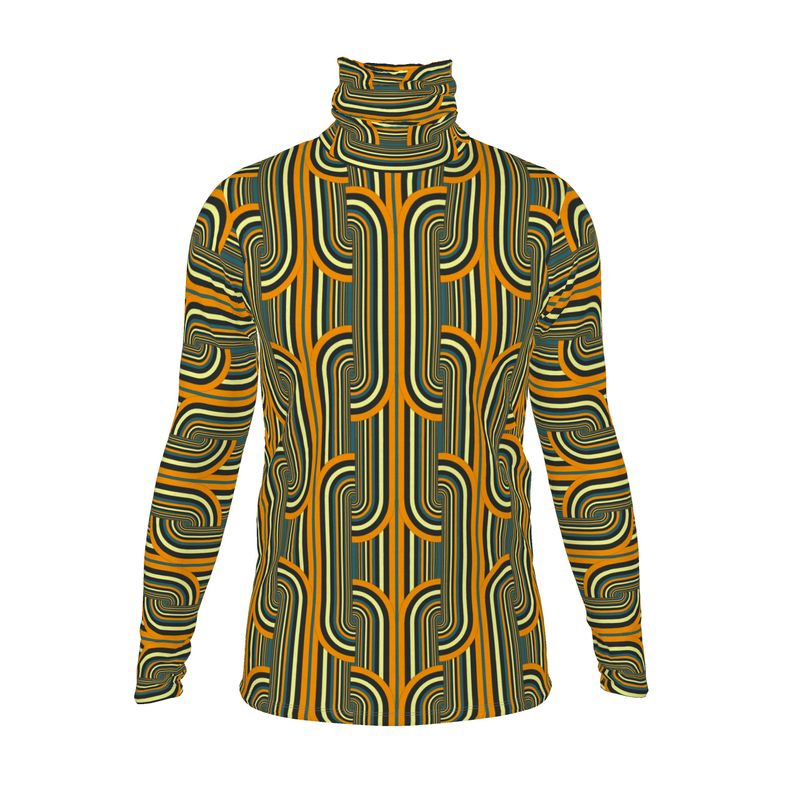 Slim Fit Roll Neck Top in Chunky Orange