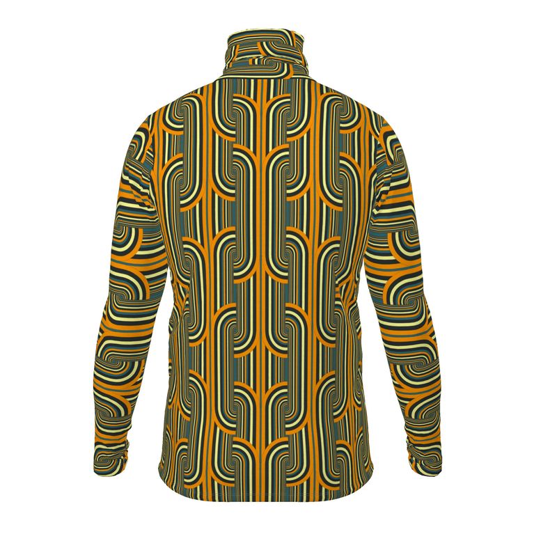 Slim Fit Roll Neck Top in Chunky Orange