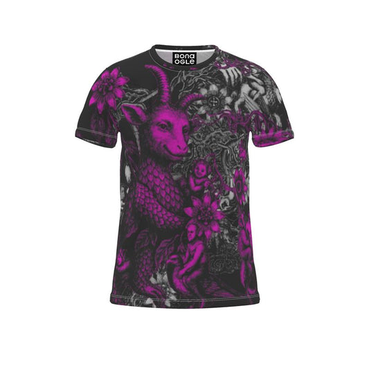 All Over Print T Shirt in Toiles Des Bosch Fuchsia Carbon