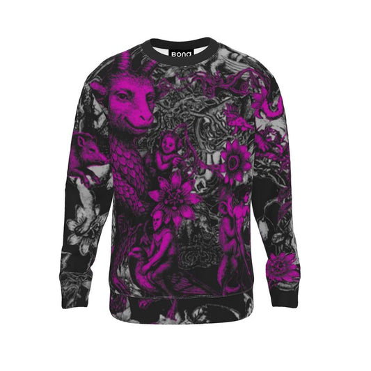 Sweatshirt in Toiles Des Bosch Fuchsia Carbon