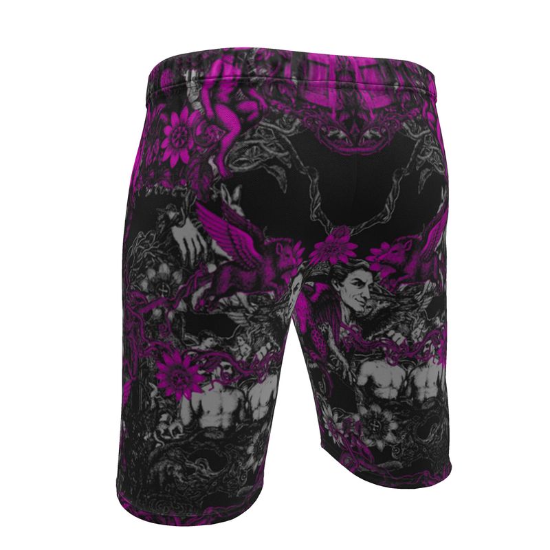 Sweat Shorts in Toiles Des Bosch Fuchsia  Carbon