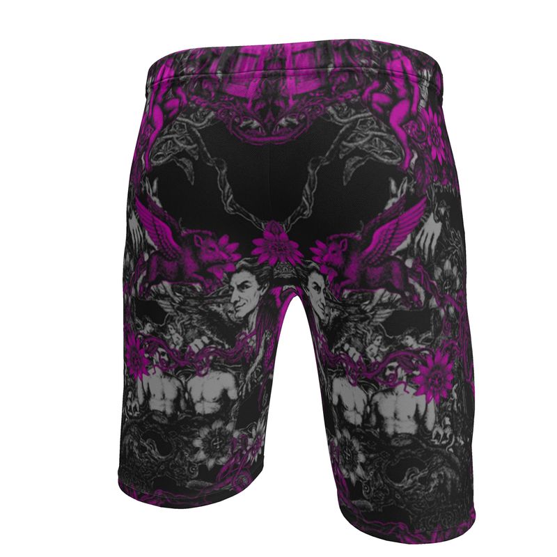 Sweat Shorts in Toiles Des Bosch Fuchsia  Carbon