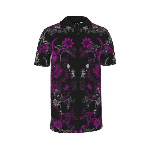 Polo Shirt in Toile Des Bosch Fuchsia Carbon