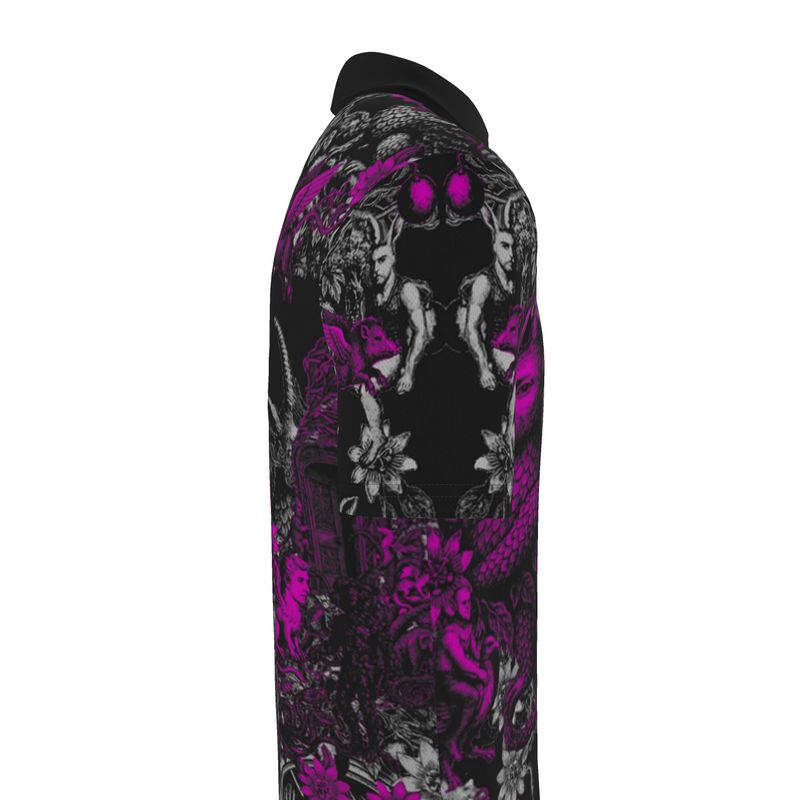Polo Shirt in Toile Des Bosch Fuchsia Carbon