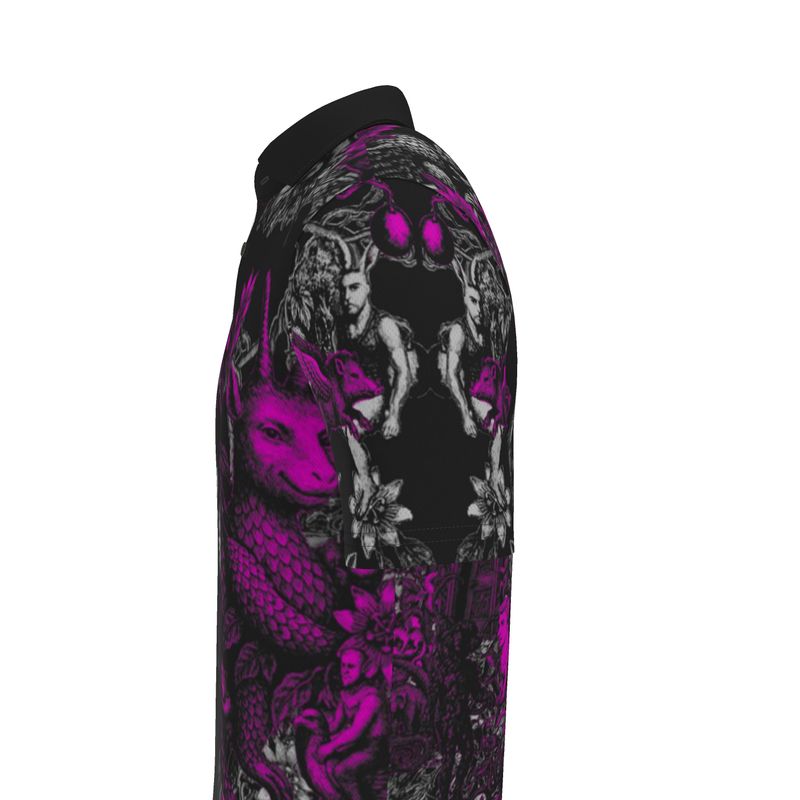 Polo Shirt in Toile Des Bosch Fuchsia Carbon