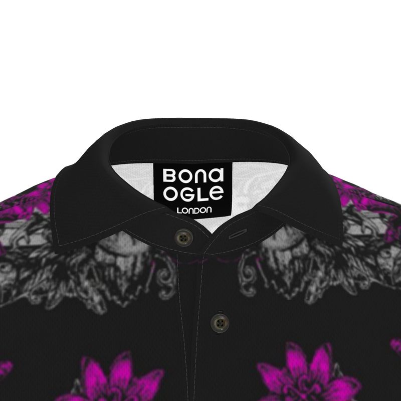 Polo Shirt in Toile Des Bosch Fuchsia Carbon