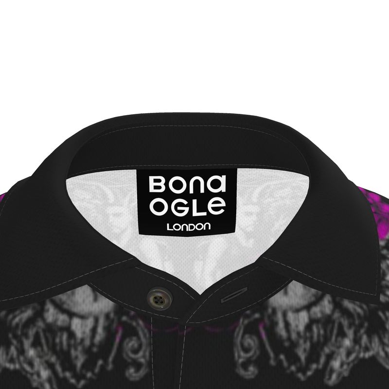 Polo Shirt in Toile Des Bosch Fuchsia Carbon