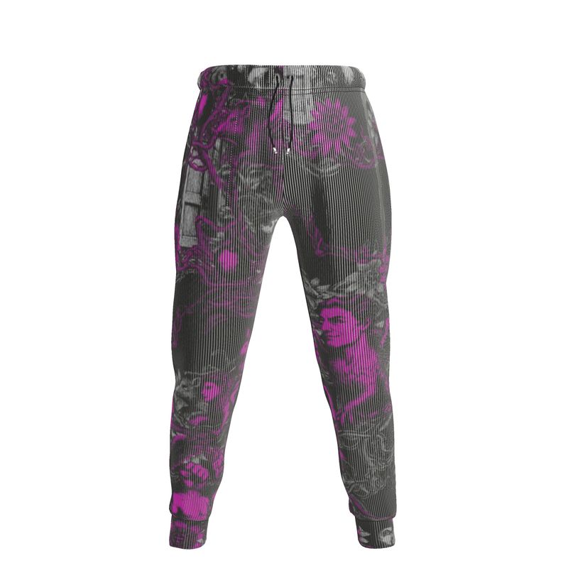 Jogging Bottoms in Toiles Des Bosch Fuchsia  Carbon