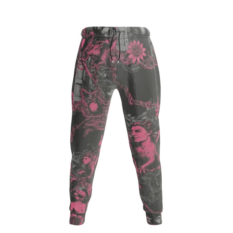 Jogging Bottoms in Toiles Des Bosch Fuchsia  Carbon