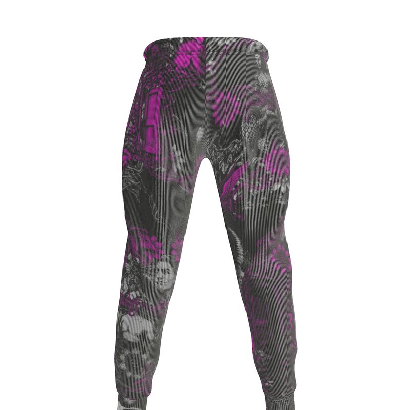 Jogging Bottoms in Toiles Des Bosch Fuchsia  Carbon