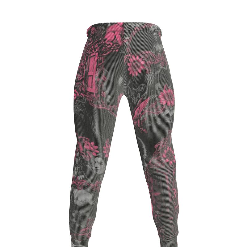 Jogging Bottoms in Toiles Des Bosch Fuchsia  Carbon