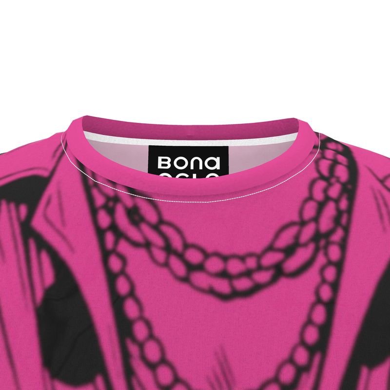 All Over Print T Shirt in Trompe L'oeilFuchsia Carbon.