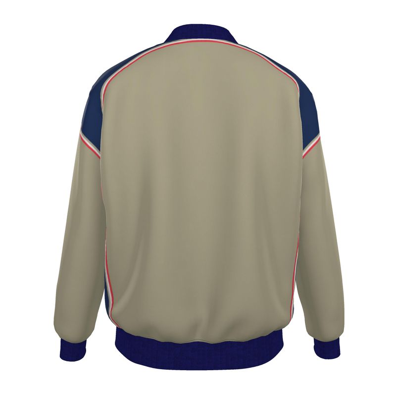 Bomber Jacket  in Contours Blue Beige