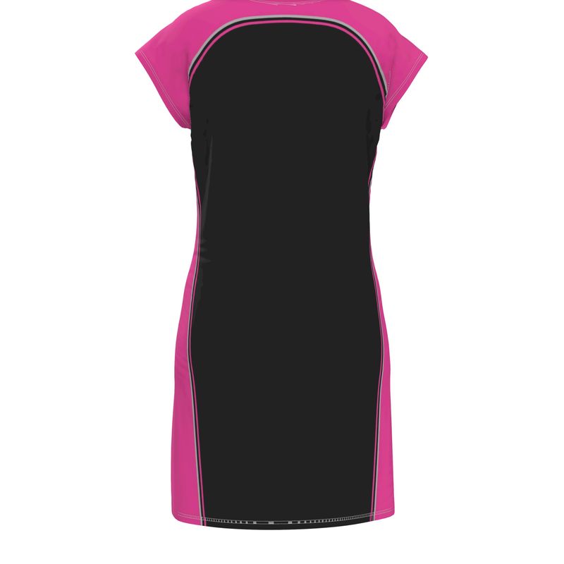 Tunic T Shirt Dress in  Contours Fuchsia Carbon