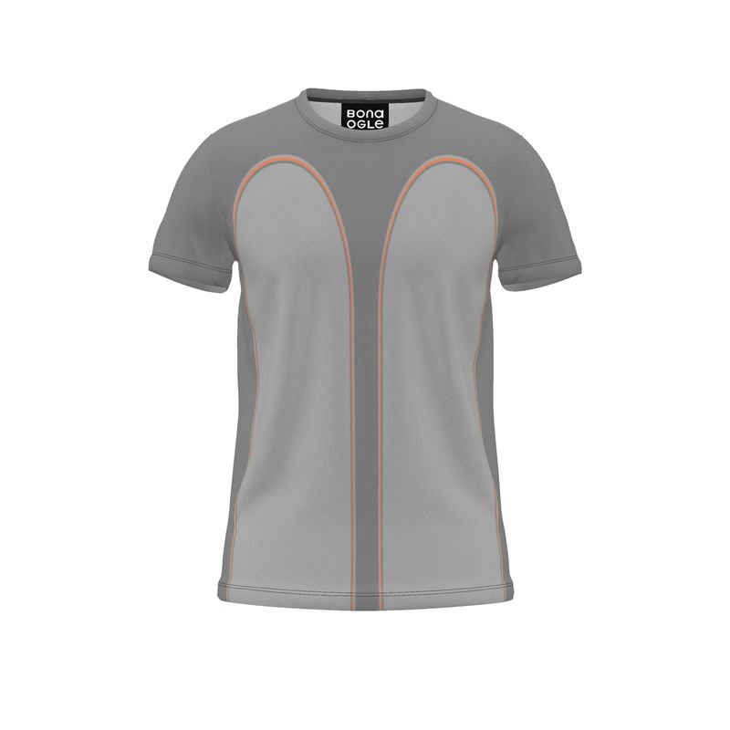 All Over Print T Shirt  in Contours Grey Coral