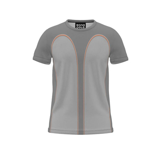 All Over Print T Shirt  in Contours Grey Coral