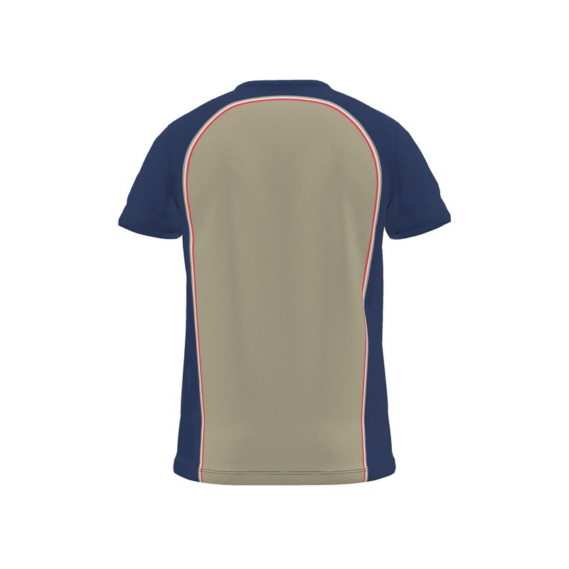 All Over Print T Shirt in Contours Blue Beige
