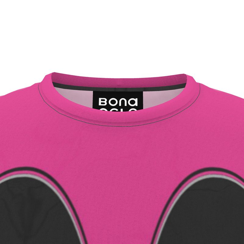 All Over Print T Shirt in Contours Fuchsia Carbon