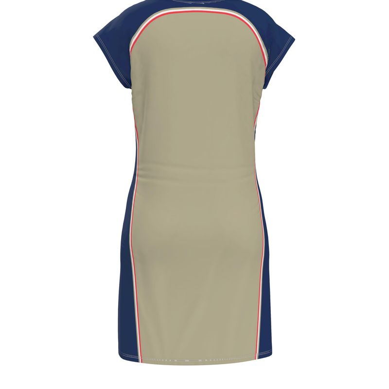 Tunic T Shirt Dress in  Contours Blue Beige