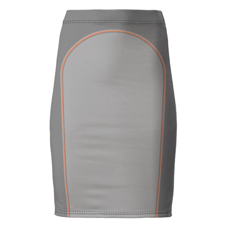 Pencil Skirt in Contours Grey Coral