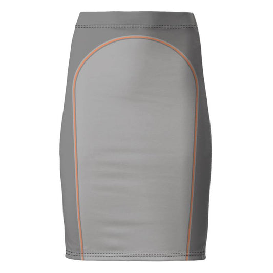 Pencil Skirt in Contours Grey Coral