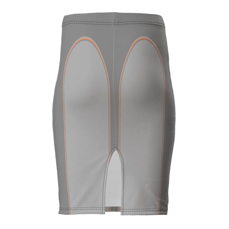 Pencil Skirt in Contours Grey Coral