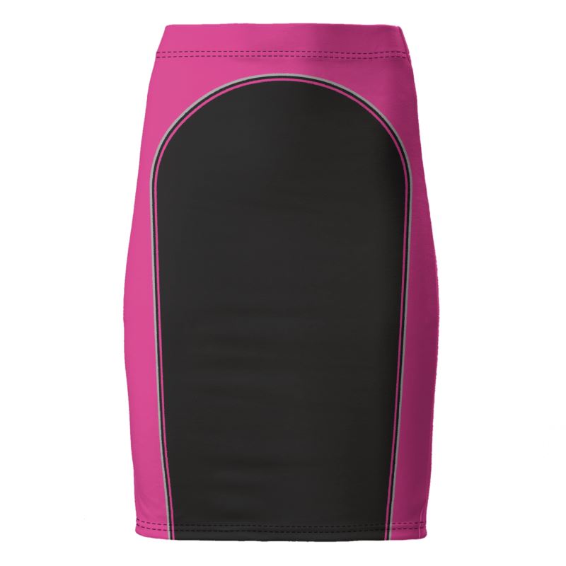 Pencil Skirt in Contours Fuchsia Carbon