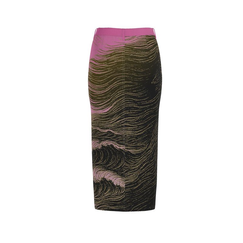 Denim Maxi Skirt in Tempest  Sea