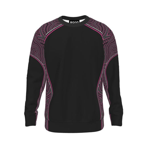 Sweatshirt in Contours Pattern Fuchsia Carbon