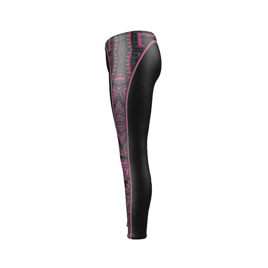 Leggings in  Contours Pattern Fuchsia Carbon