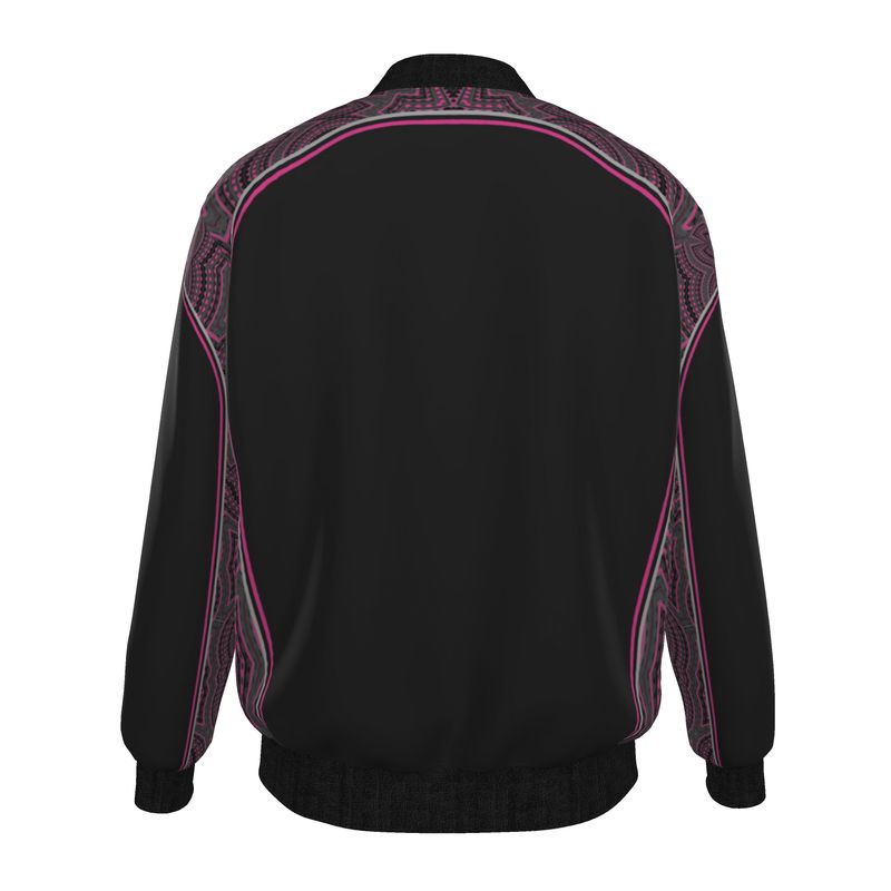 Bomber Jacket  in Contours Pattern Fuchsia Carbon