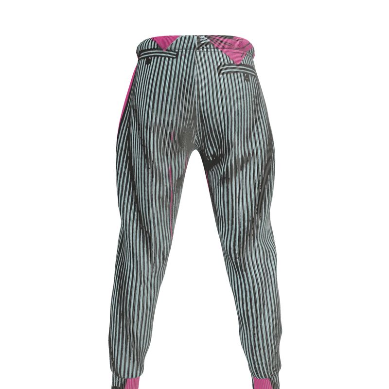 Jogging Bottoms in Trompe l’oeil  Fuchsia Grey Carbon