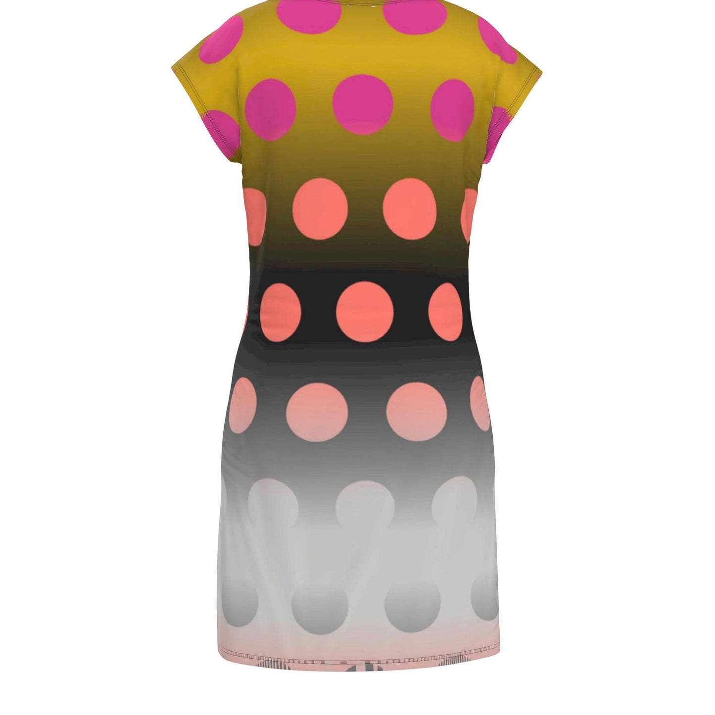 Tunic T Shirt Dress in Ombre Polka Golden Dawn