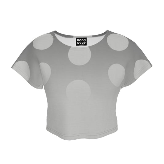 Crop Top  in Ombre Polka Carbon Gray