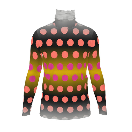 Mens Slim Fit Roll Neck in Ombre Polka Golden Dawn