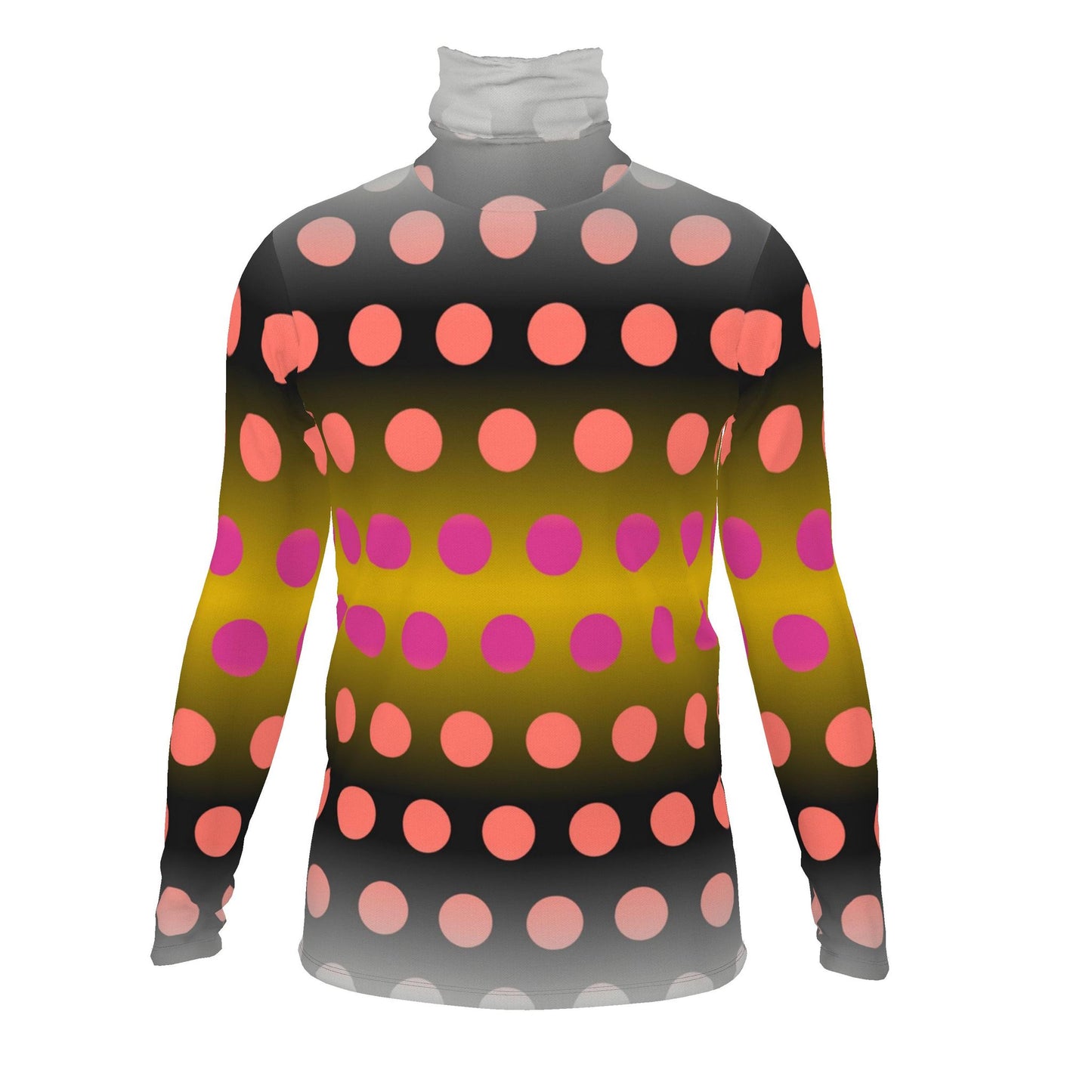 Mens Slim Fit Roll Neck in Ombre Polka Golden Dawn