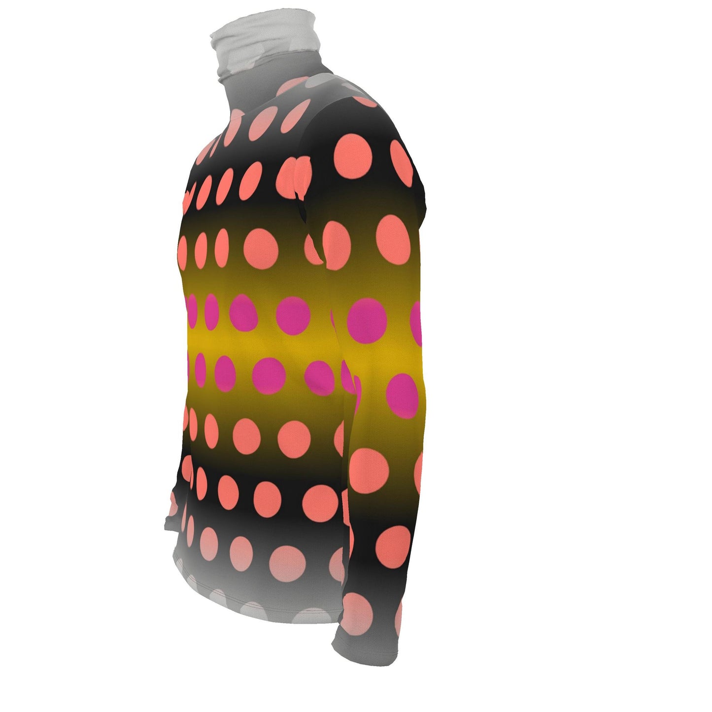 Mens Slim Fit Roll Neck in Ombre Polka Golden Dawn