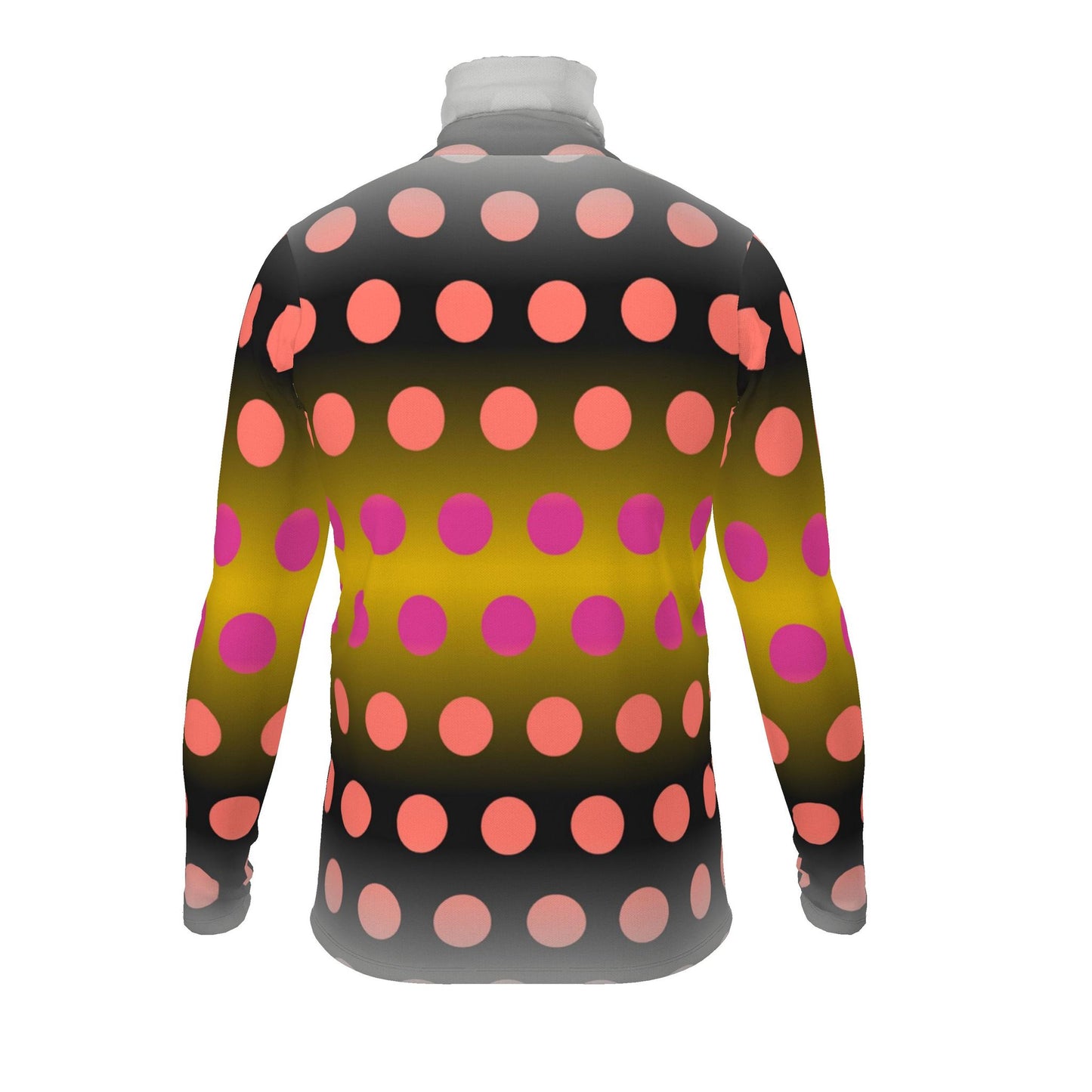 Mens Slim Fit Roll Neck in Ombre Polka Golden Dawn