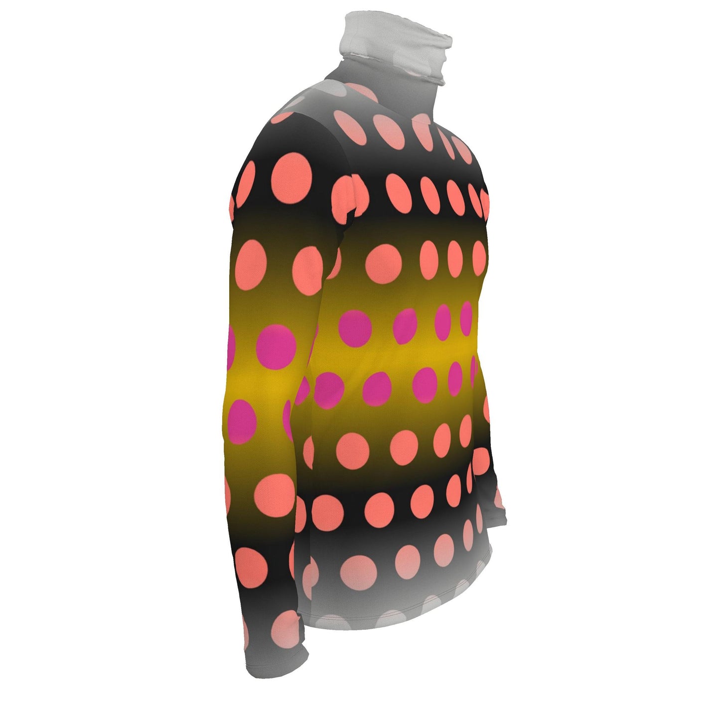 Mens Slim Fit Roll Neck in Ombre Polka Golden Dawn