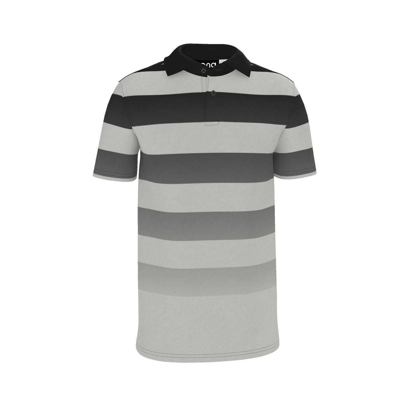 Polo Shirt in Ombre Stripe Carbon Gray