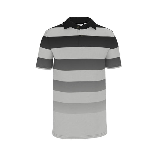 Polo Shirt in Ombre Stripe Carbon Gray