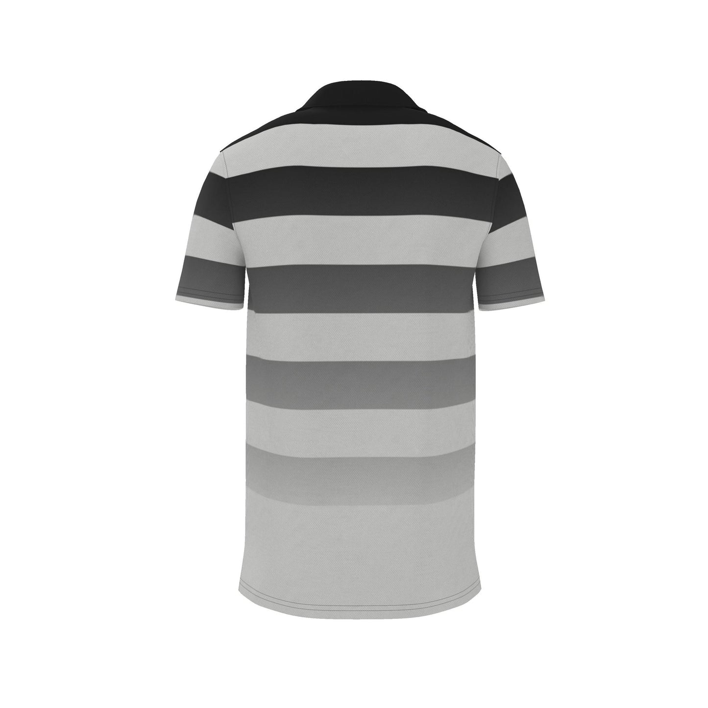 Polo Shirt in Ombre Stripe Carbon Gray