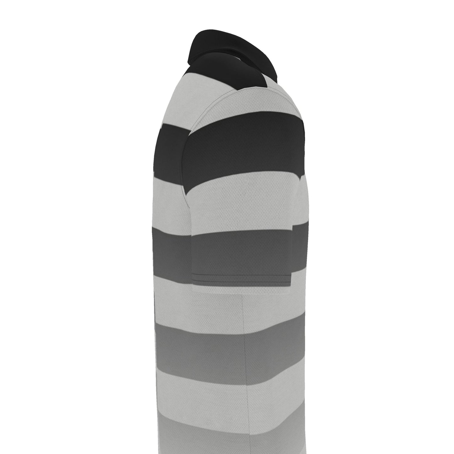 Polo Shirt in Ombre Stripe Carbon Gray